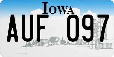 IA license plate AUF097