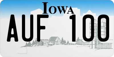 IA license plate AUF100