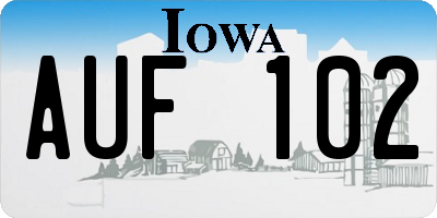 IA license plate AUF102