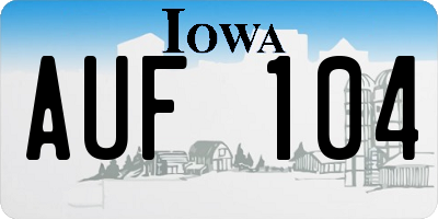 IA license plate AUF104
