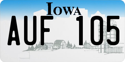 IA license plate AUF105
