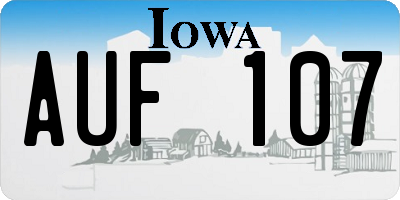 IA license plate AUF107