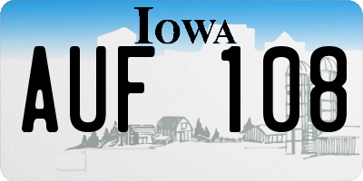 IA license plate AUF108