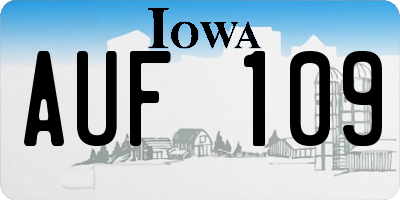 IA license plate AUF109