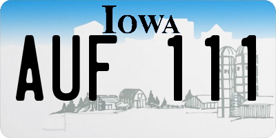 IA license plate AUF111