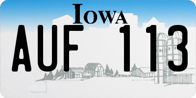 IA license plate AUF113