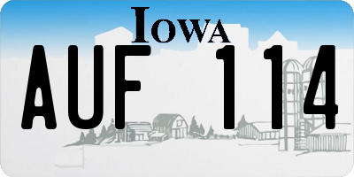 IA license plate AUF114