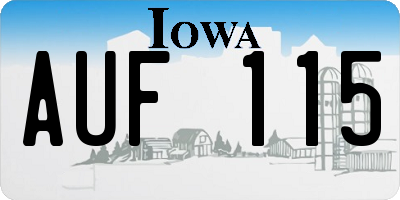IA license plate AUF115