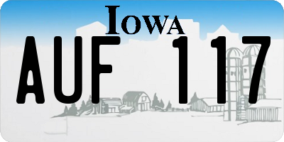 IA license plate AUF117