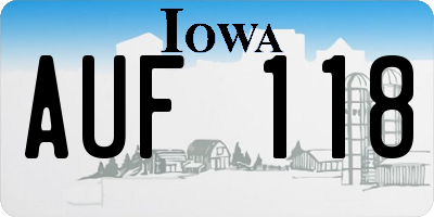 IA license plate AUF118