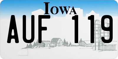 IA license plate AUF119