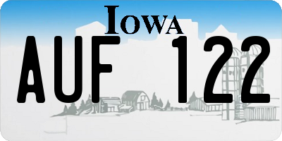 IA license plate AUF122