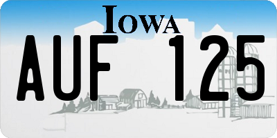 IA license plate AUF125