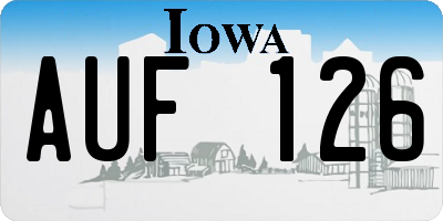 IA license plate AUF126