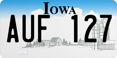 IA license plate AUF127