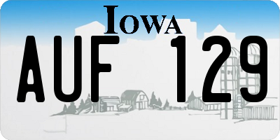 IA license plate AUF129