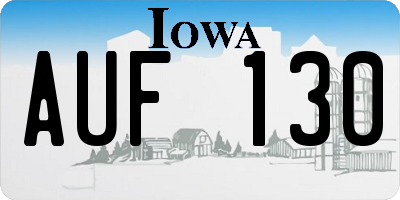 IA license plate AUF130