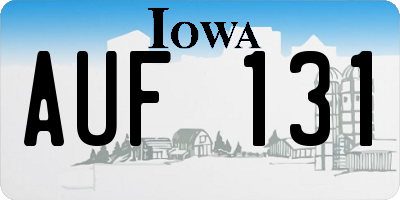 IA license plate AUF131
