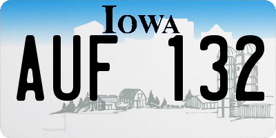 IA license plate AUF132