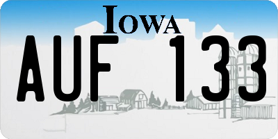 IA license plate AUF133