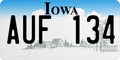 IA license plate AUF134