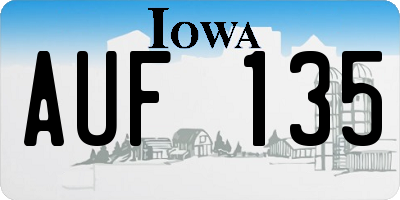 IA license plate AUF135