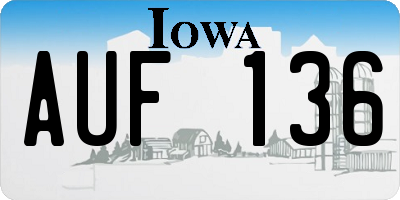 IA license plate AUF136