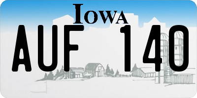 IA license plate AUF140