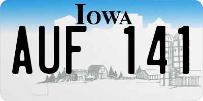 IA license plate AUF141