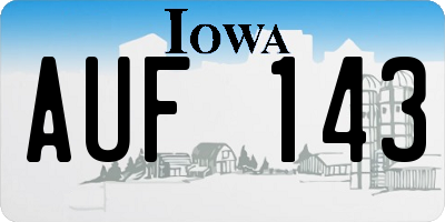 IA license plate AUF143