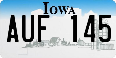 IA license plate AUF145
