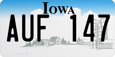 IA license plate AUF147