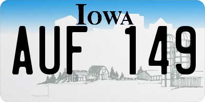 IA license plate AUF149