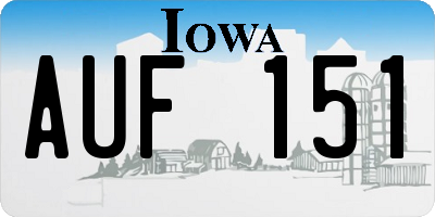 IA license plate AUF151