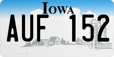 IA license plate AUF152