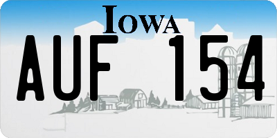 IA license plate AUF154