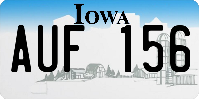 IA license plate AUF156