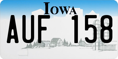 IA license plate AUF158
