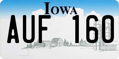 IA license plate AUF160