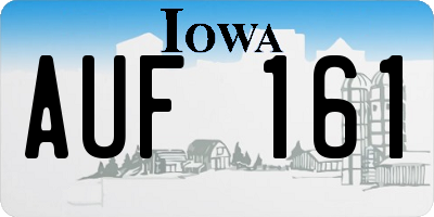 IA license plate AUF161