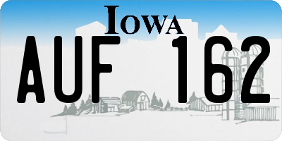 IA license plate AUF162