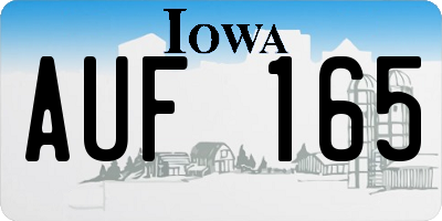 IA license plate AUF165