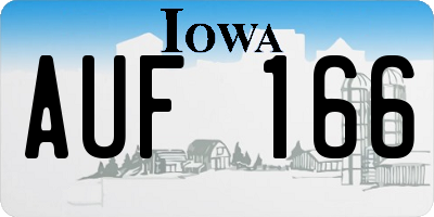 IA license plate AUF166
