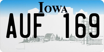 IA license plate AUF169