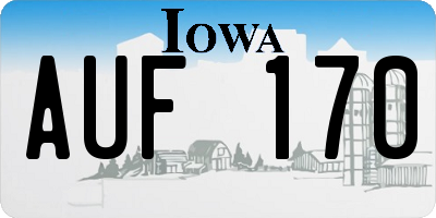 IA license plate AUF170