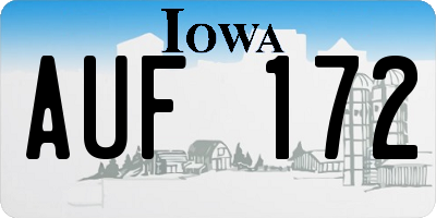 IA license plate AUF172
