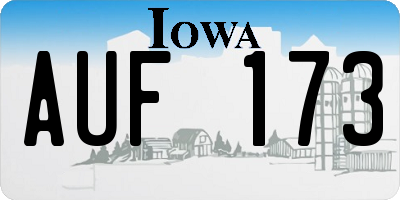 IA license plate AUF173