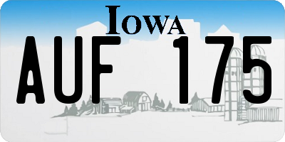 IA license plate AUF175