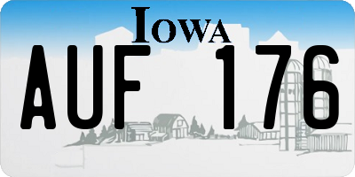 IA license plate AUF176