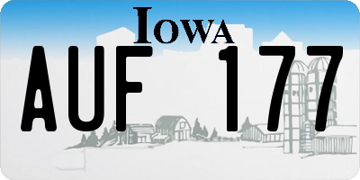 IA license plate AUF177
